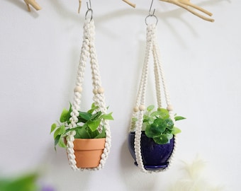 Makramee Blumenampel ohne Quasten, Boho Indoor Garten Decor