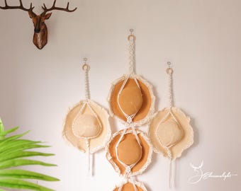 Macrame Pearl Hat Hanger, Boho Cap Rack for Cowboy Hats/Women Wide Brimmed Hats
