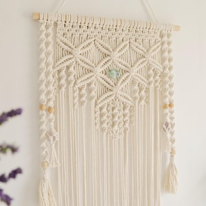 Macrame Crystal Wall Hanging: Bohemian Home Decor