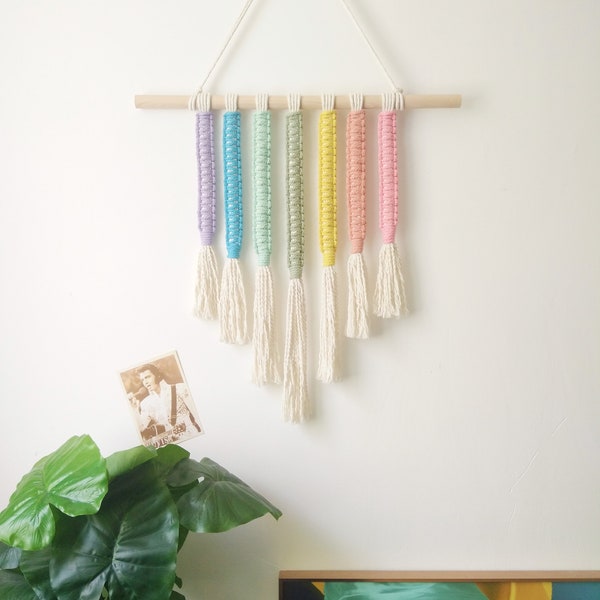 Macrame colorful  rainbow wall hanging, Boho Nursery Decoration, child room/kids room adornment