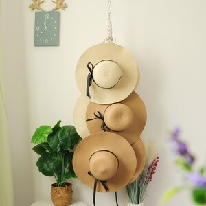 Makramee-Kappenhalter, Makramee-Wandhuthalter, Baseballkappen-Aufhänger, Makramee-Jacke / Rucksack / Schlüssel- / Handtuchhalter, Hut-Organizer-Aufbewahrung für Schrank