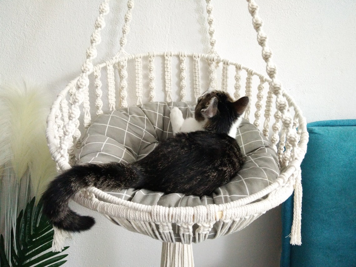 macramé hamac chat