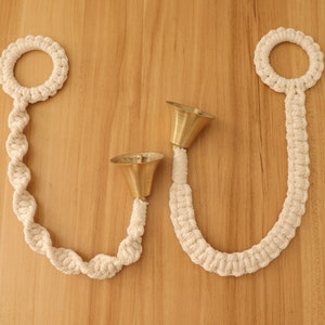 Macrame Cat Bell/Dog Bell, Bohemian Pet Training Doorbell