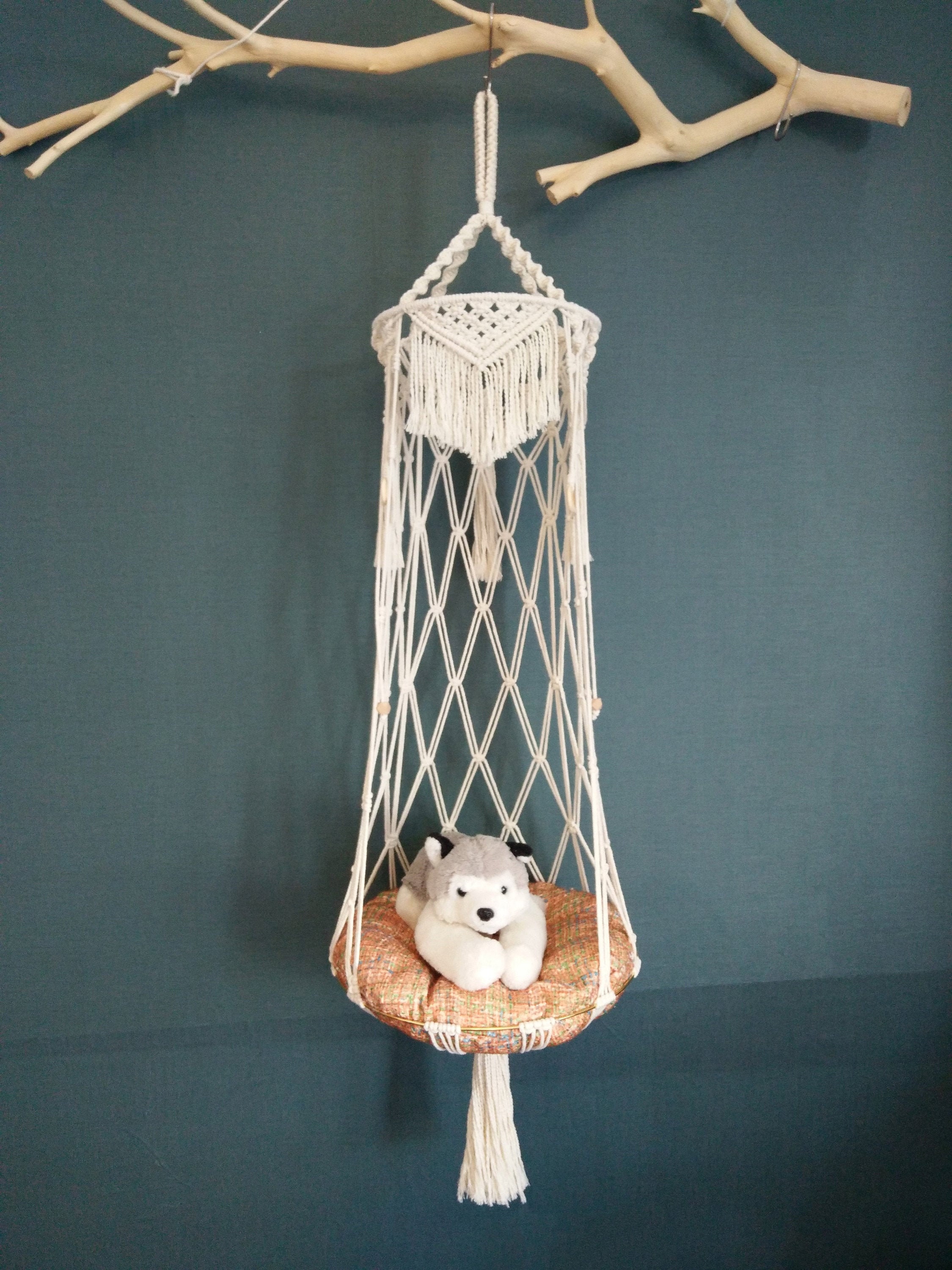 cama para gatos en macrame