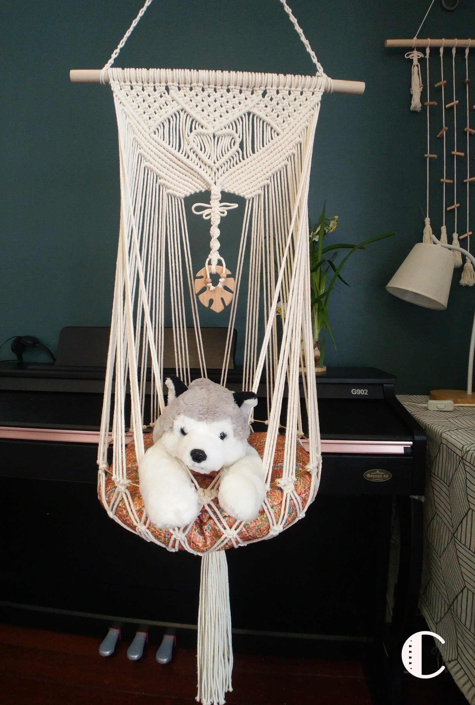 Macrame cat Hammock bedMacrame cotton rope Swing Bed for big Etsy