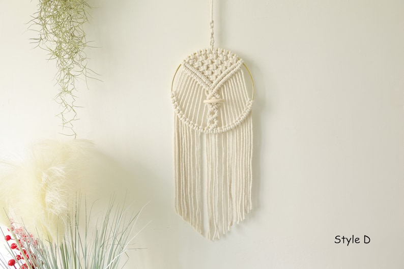 Macrame Air Plant holder, Stylish Bohemia air plant display hanger,Boho wall hanging home decor D