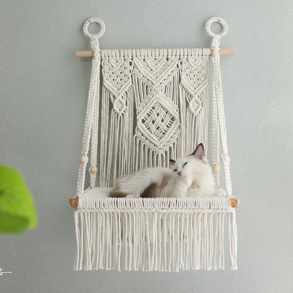 Wood Wall Hanging Cat Bed Etsy