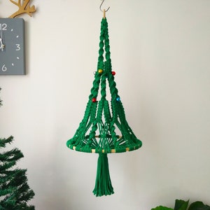 Macrame Christmas Tree Ornament: 3D Woven Holiday Decor
