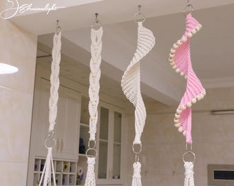 Edensunlight Macrame Extender, Heavy-Duty Cotton Rope, Boho Ceiling Hanging Decor