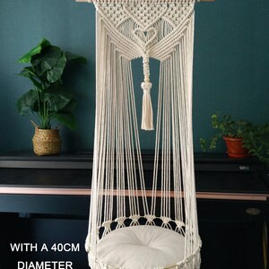 Macrame cat Hammock bed,Macrame cotton rope Swing Bed for big cat,indoor pet's sleeping bed ,Macrame pattern wall hanging image 5