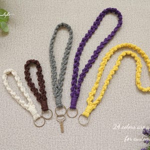 Llavero de macramé, llavero de macramé tejido a mano con cordón para la muñeca