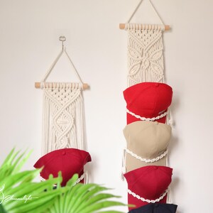 Macrame Hat Hanger, Baseball Cap Organizer, Bohemian Wall Art