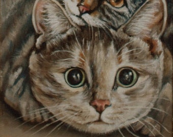 Giclee Fine Art Print, "Cat Stack", Cats, Kittens