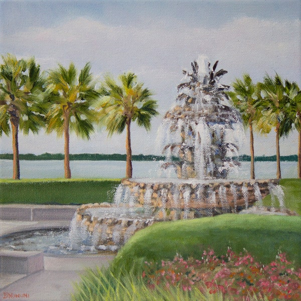 Giclee Fine Art Print, Charleston SC, Original Art," Pineapple View"