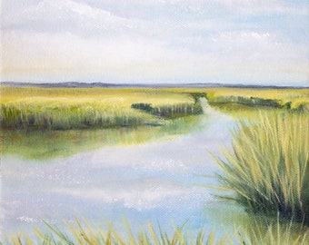 Giclee Fine Art Print, Charleston SC, Original Art," Another Day at the Marsh"