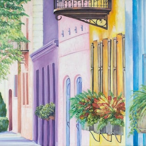 Giclee Fine Art Prints, Rainbow Row, Charleston SC, Original Art, &quot;South Carolina On My Mind&quot;