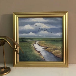 Original Oil Painting Framed, Charleston SC, Original Art, &quot; Silence&quot;, Marsh