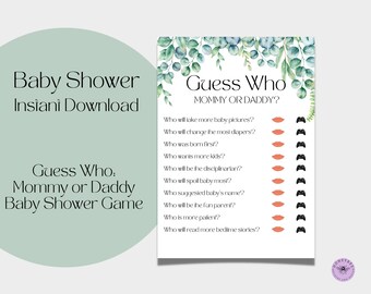Printable Baby Shower Game, Guess Who Baby Shower Game, Baby Shower ...