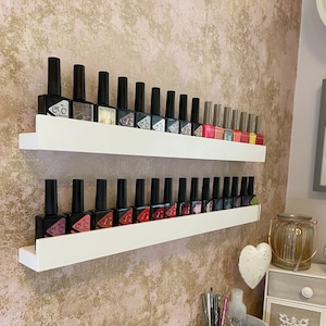 Floating Nail polish shelf, Nail polish wall, nail polish storage, salon display, nail varnish shelf, floating shelf
