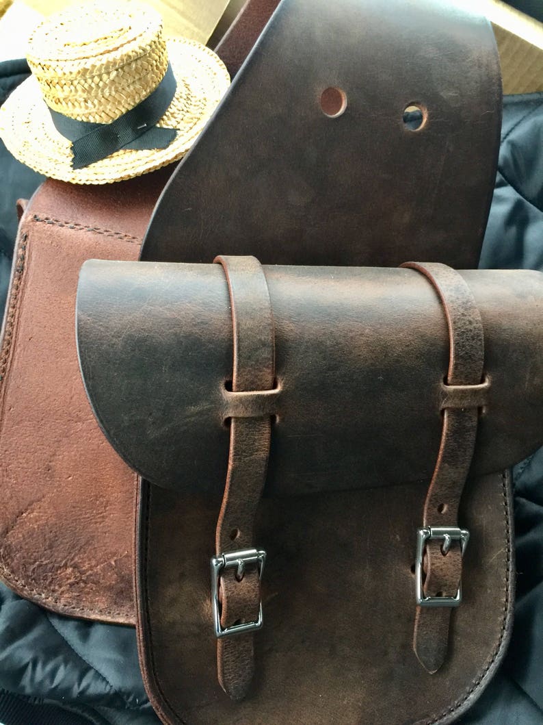 buffalo leather saddlebags