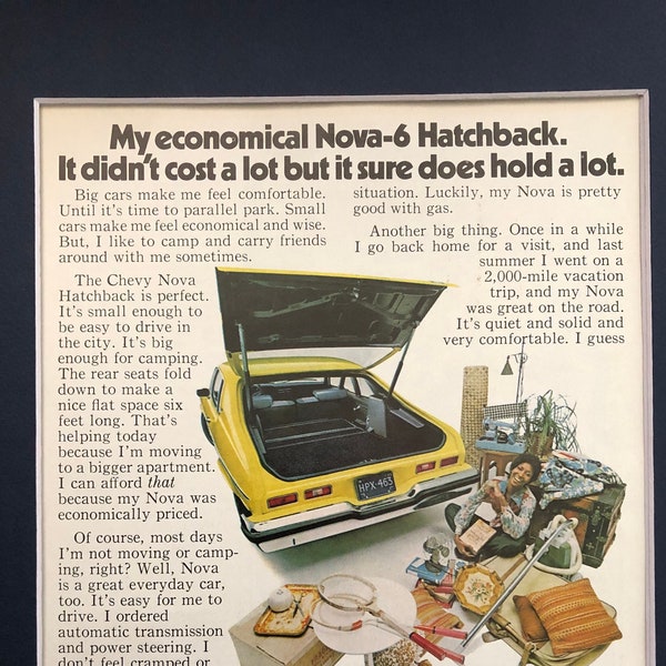 1970's Chevy Nova hatchback original print advertisement