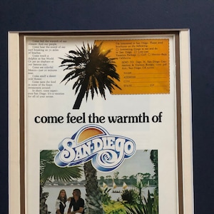 1970&#39;s SanDiego California Advertisement &quot;Come feel the warmth of San-Diego&quot;