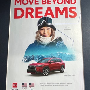 00's Toyota Corolla Cross Advertisement Chloe Kim, snowboarder