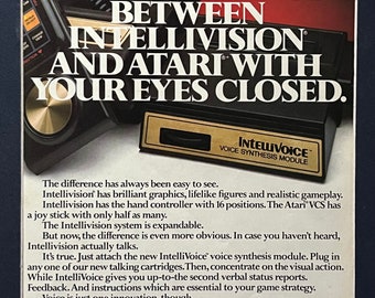 1980's Mattel Electronics Intellivision Print Advertisement