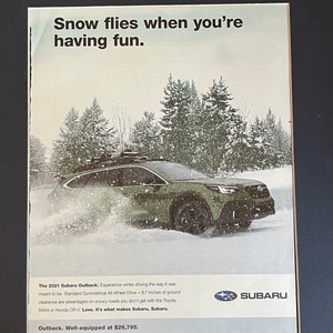 00&#39;s Subaru Outback Advertisement &quot;Snow flies when you&#39;re having fun&quot;
