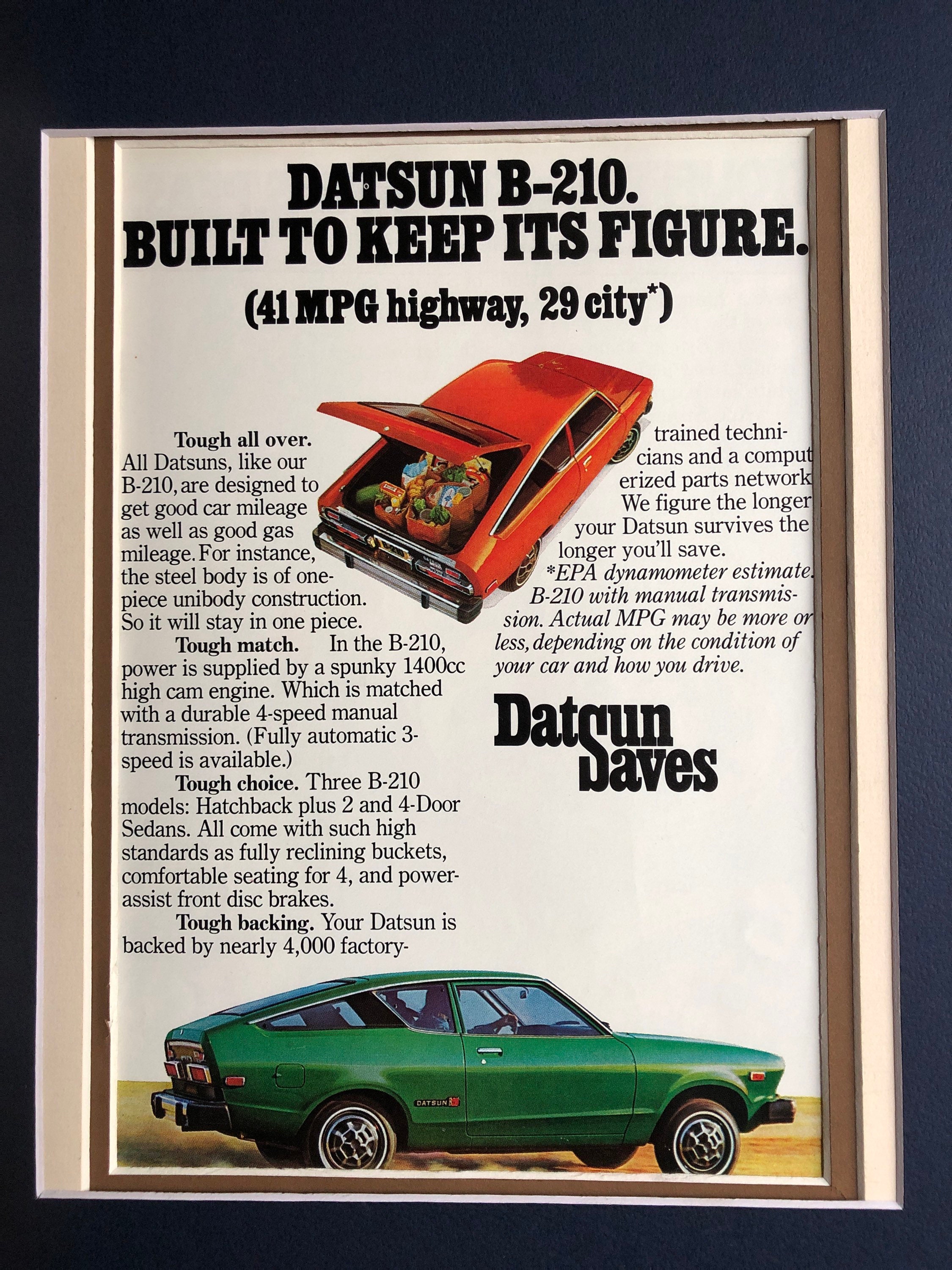 70sukeページです 1970's Datsun B-210 Print Advertisement 