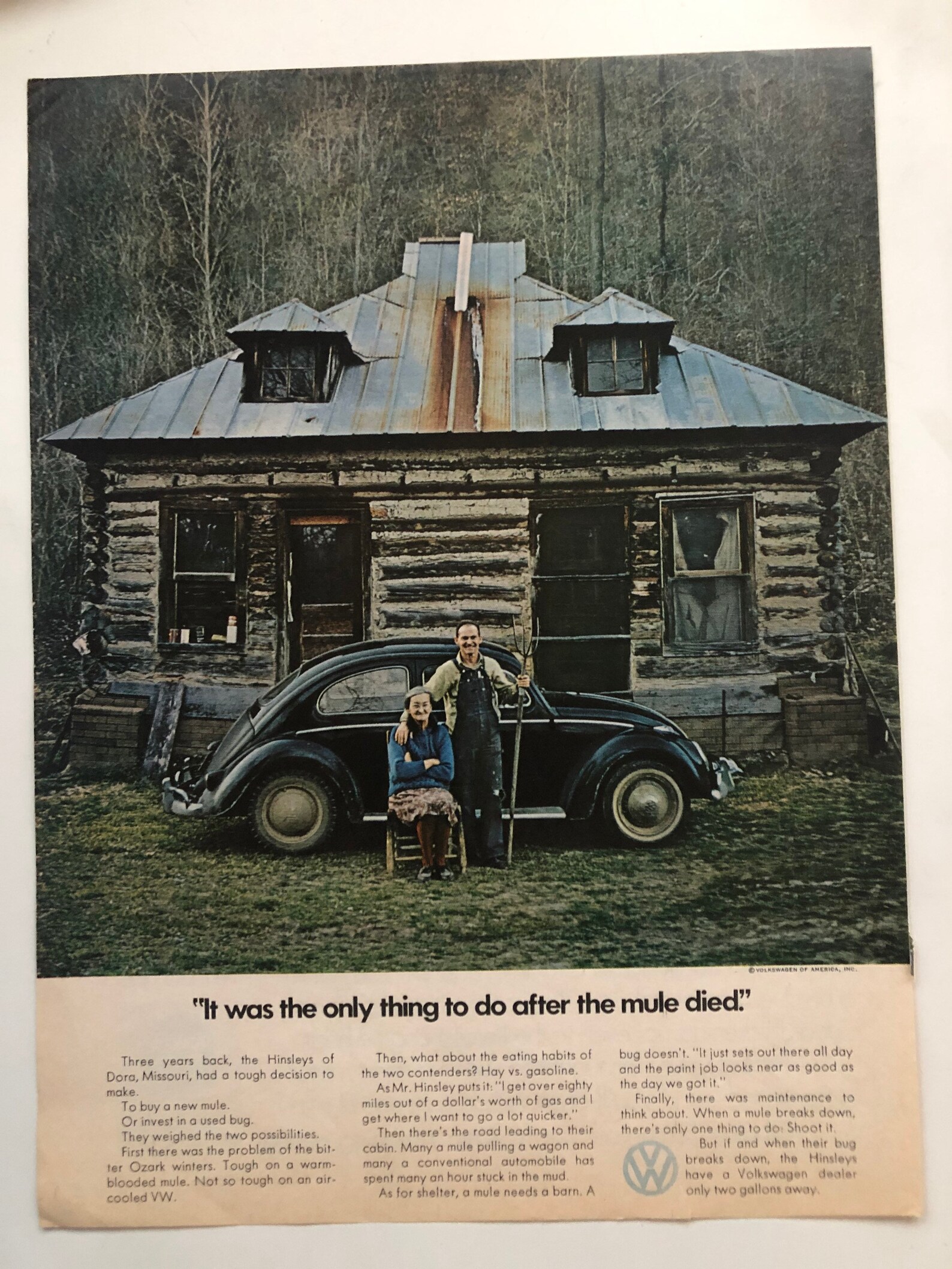 Volkswagen Advertisement 1970's Volkswagen Advertisement It was the only | Etsy