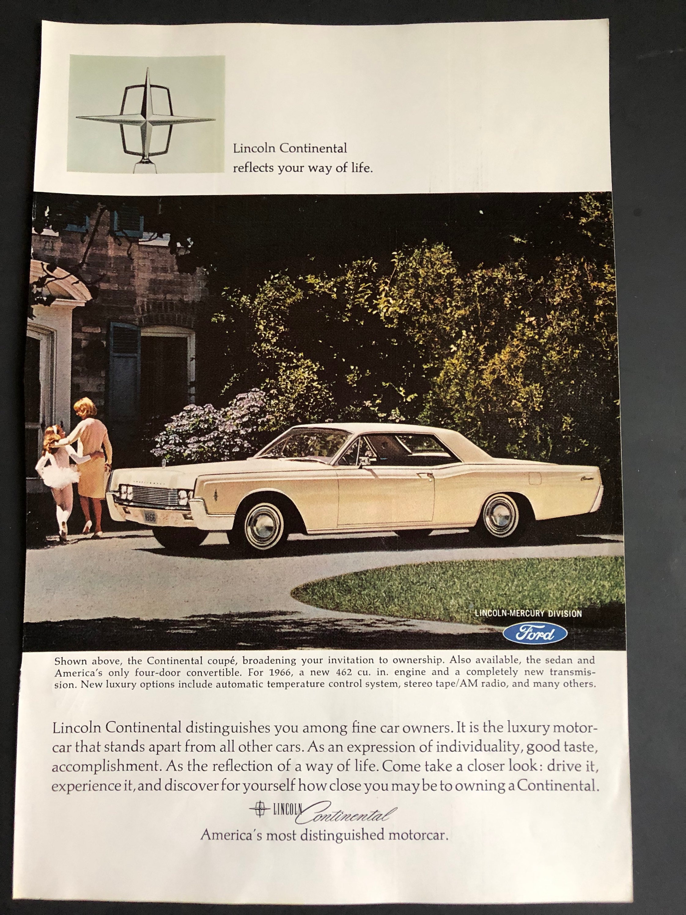 1960's Ford Lincoln Continental Advertisement - Etsy