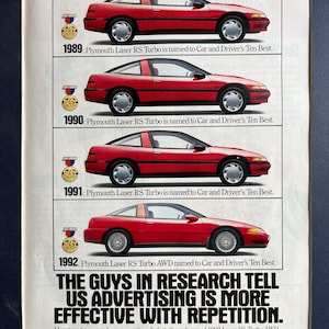 1980&#39;s Chrysler Laser print advertisement