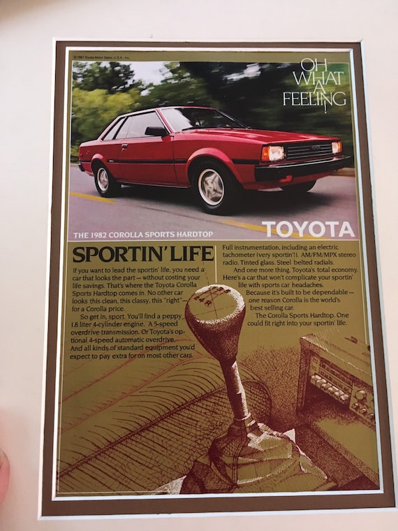 1980's Toyota Corolla Sport Hardtop Advertisement - Etsy