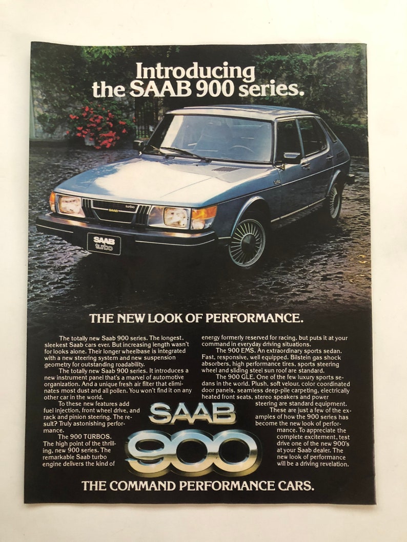 1970/'s Saab 900 Print Advertisement Introducing the SAAB 900 Series