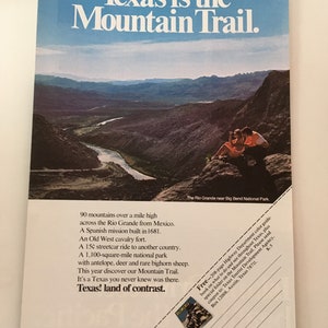 1970's Texas tourism advertisement Texas is the Mountain Trail image 3