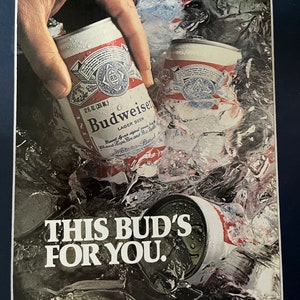 1980&#39;s Budweiser Beer Print Advertisement