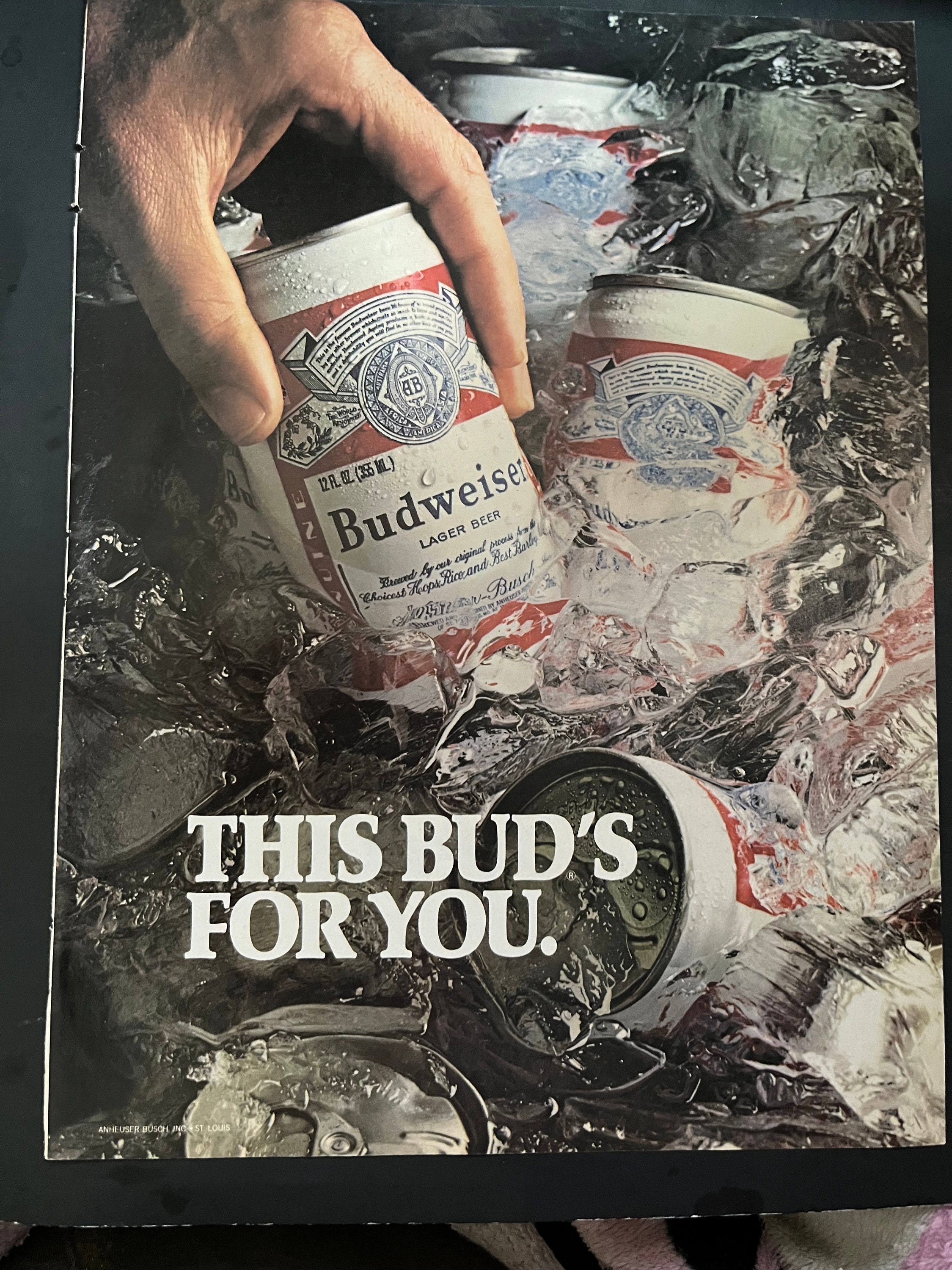 バドワイザー レトロ広告 ポスター B4フレーム付き ◇ Budweiser