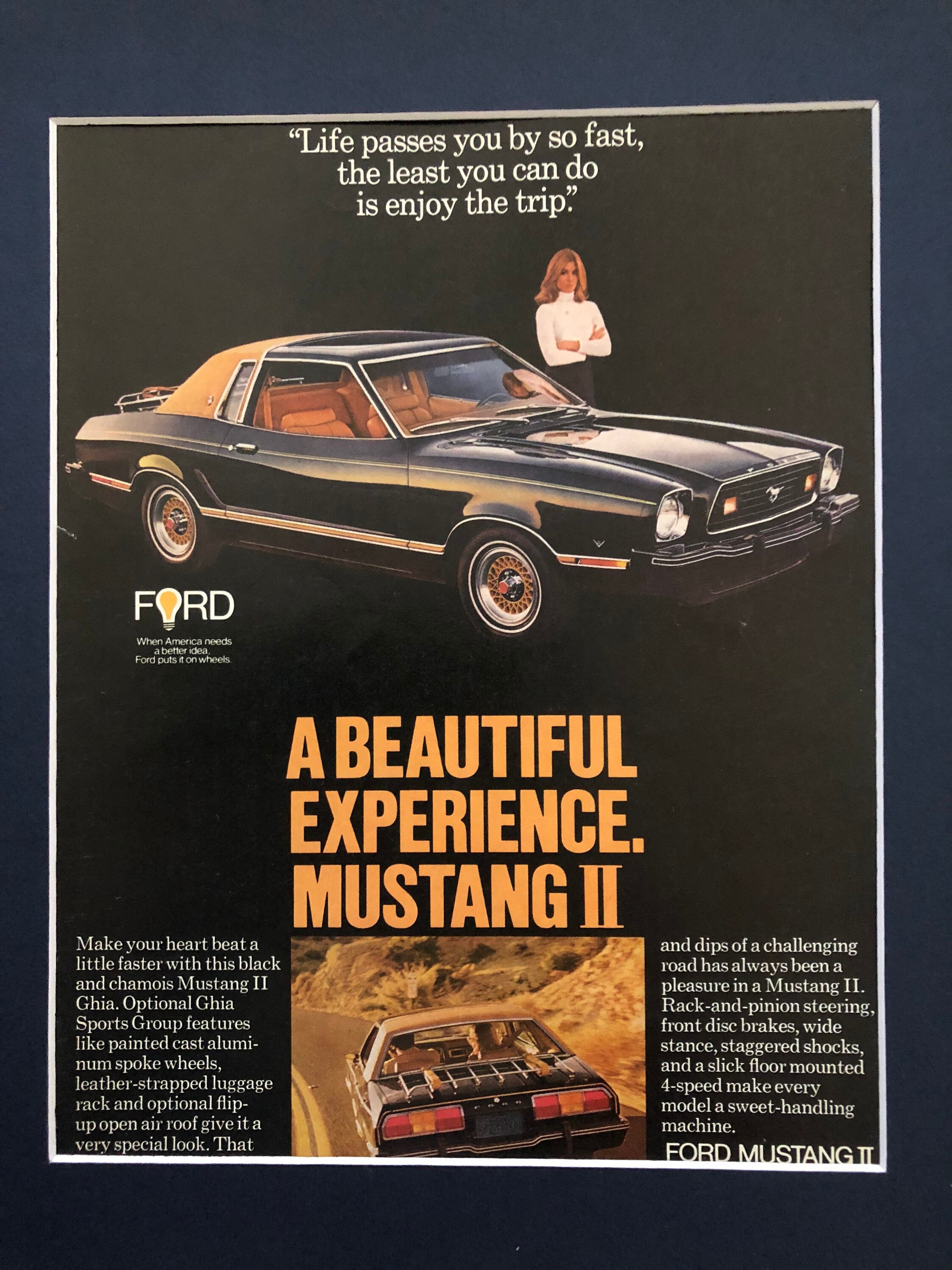 70 S Ford Mustang Ii Ghia Original Print Advertisement Etsy