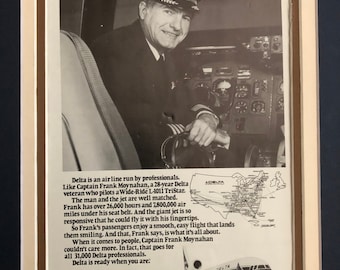 1970's Delta Airlines Print Advertisement "Captain Frank Moynahan”