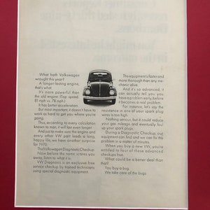 1960&#39;s Volkswagen Bug Advertisement &quot;What hath Volkswagen wrought this year?&quot;