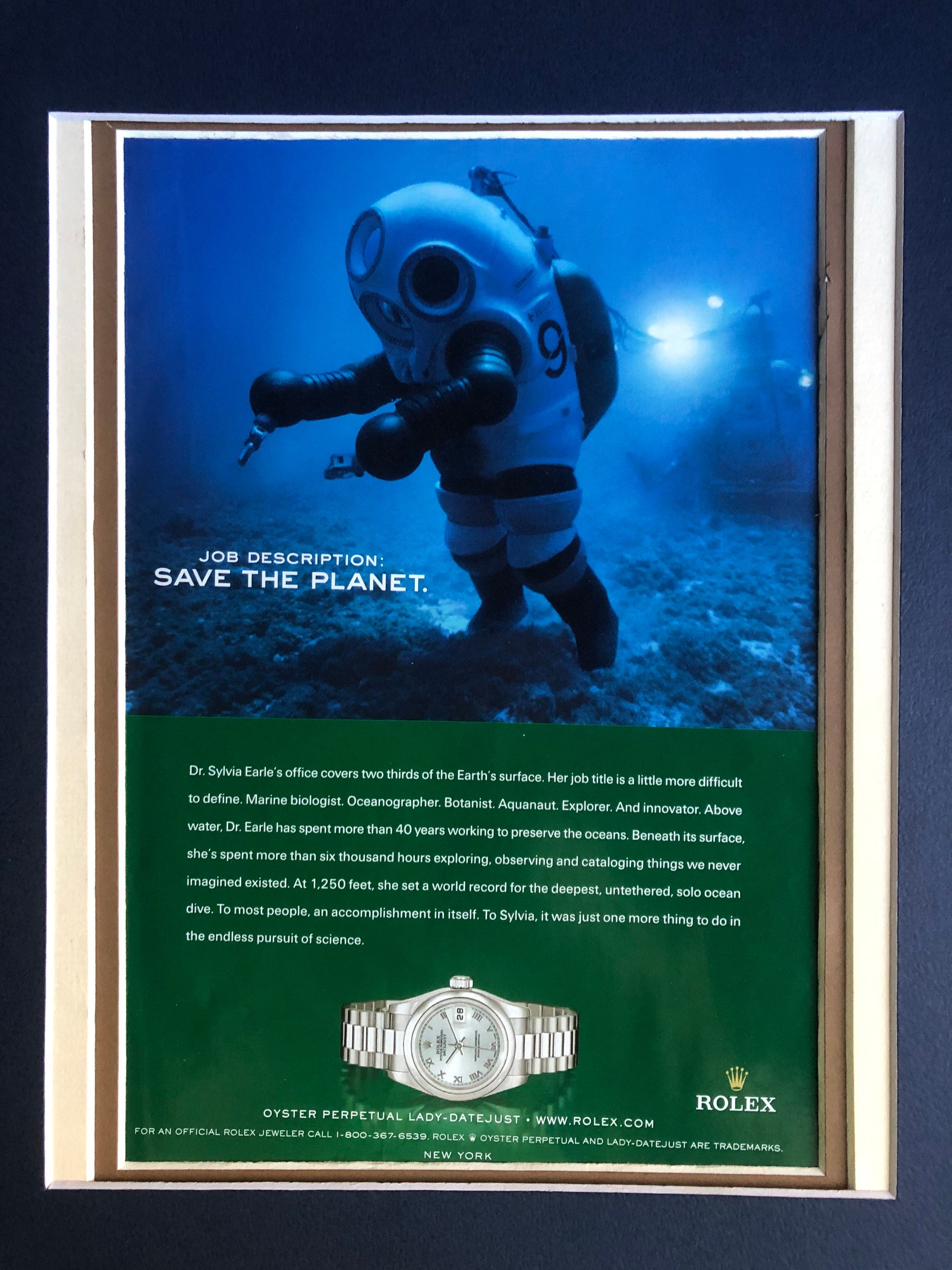 2000 s Rolex Sylvia Earle Watch Advertisement Etsy Finland