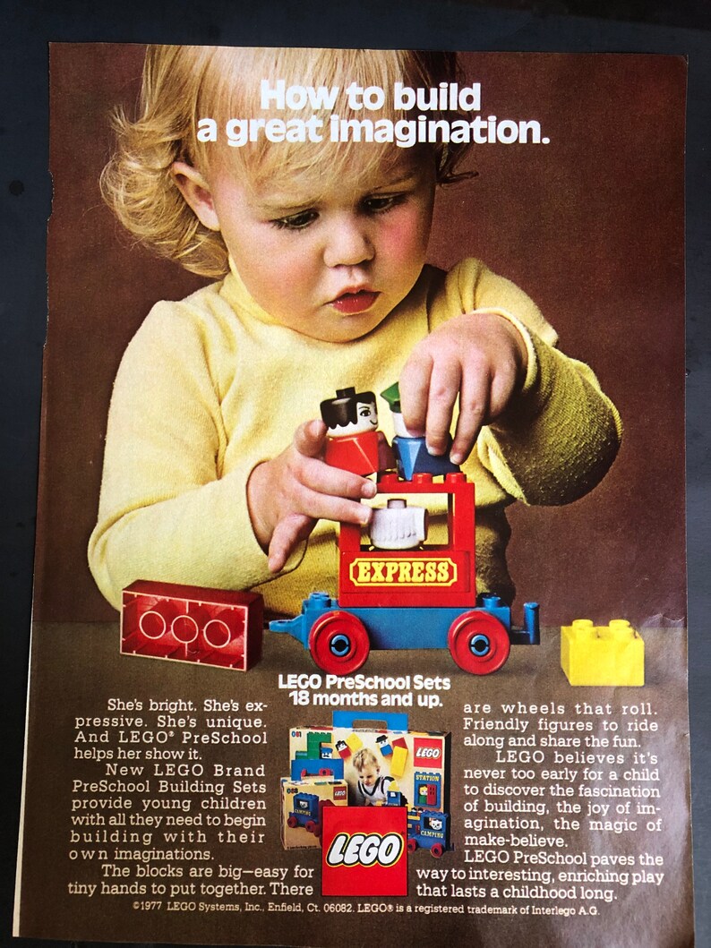 1970's LEGO PreSchool Toys Vintage Advertisement image 2