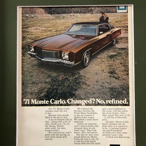 1970&#39;s Chevy Monte Carlo Print Advertisement