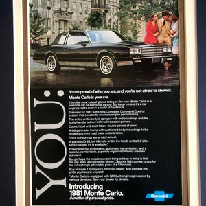 1980&#39;s Chevrolet Monte Carlo Print advertisement