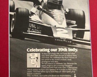 1970's Champion Al Unser 39th Indy 500 advertisement