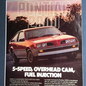 1980&#39;s Pontiac 2000 Original Print Advertisement