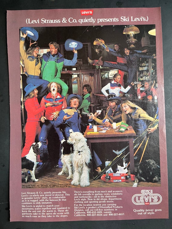1970's Ski Levi's Clothing Advertisement - Etsy