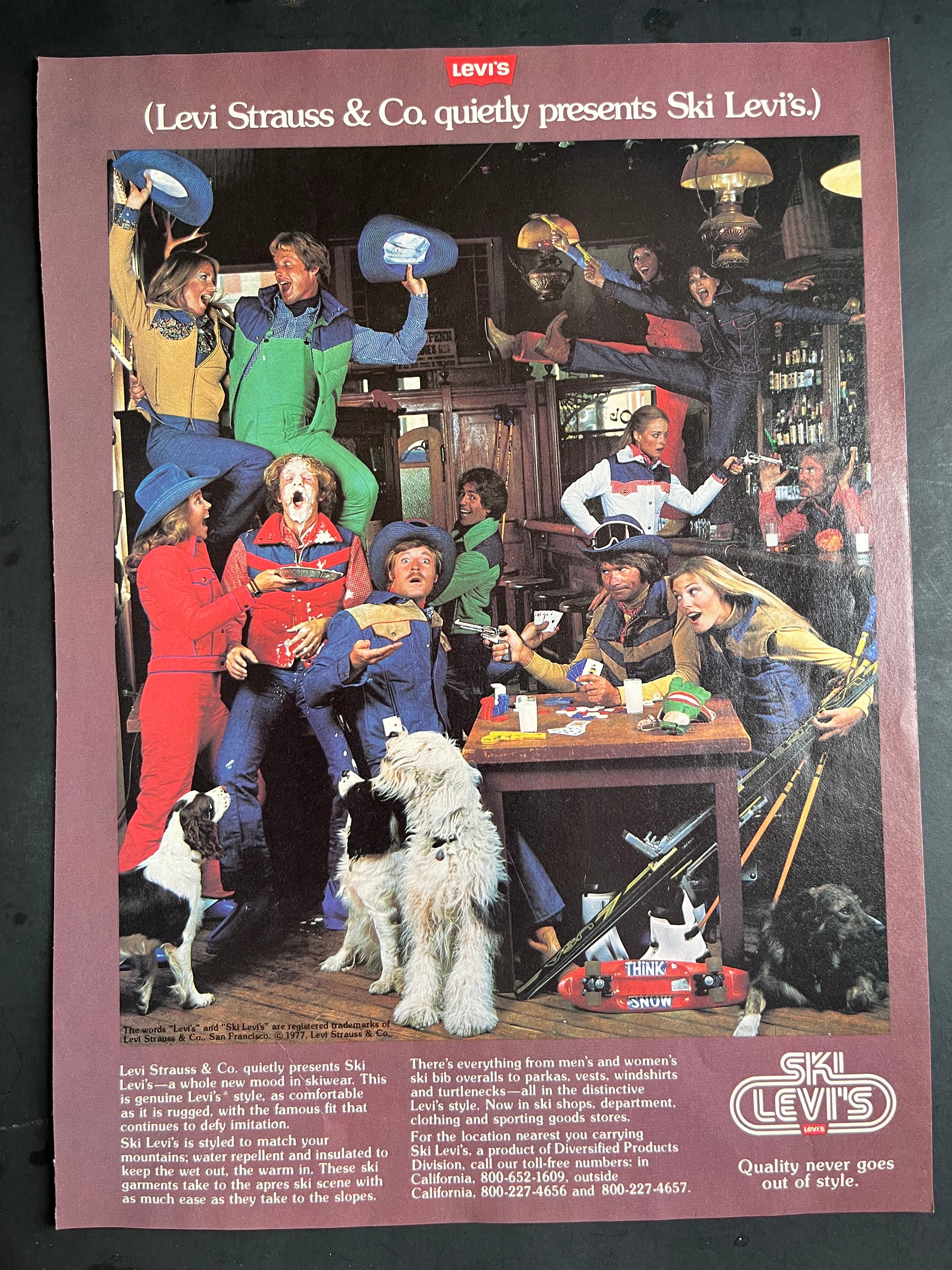 1970's Ski Levi's Clothing Advertisement - Etsy