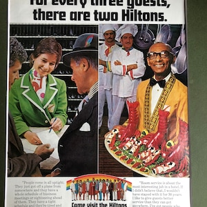 1970&#39;s Hilton Hotel Print Advertisement